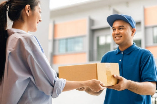 Delivery driver getting gift
