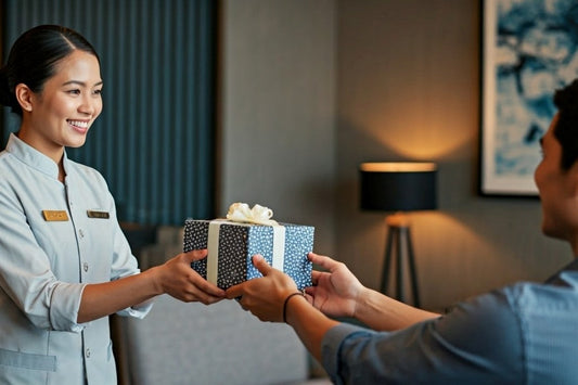 Hotel recepcionist get gift