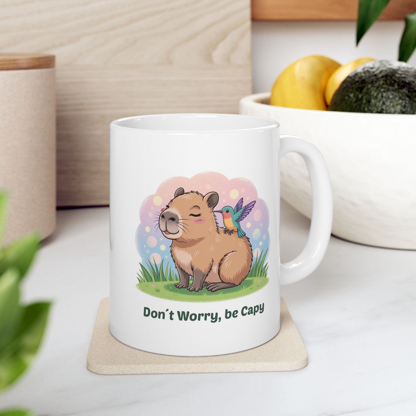 Whimsical Capybara Mug - Don’t Worry, Be Capy